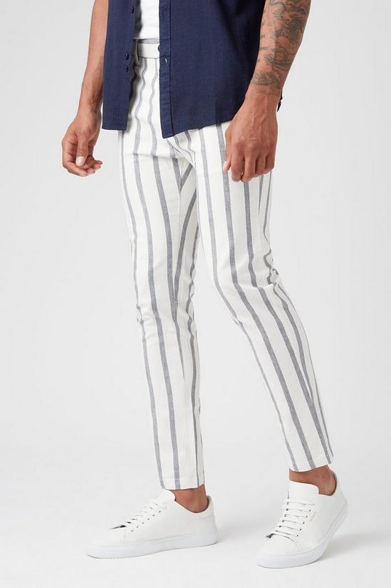 Burton Skinny White Stripe Oxford Trousers 2