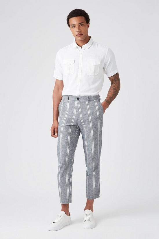 Burton Navy White Stripe Trouser 1