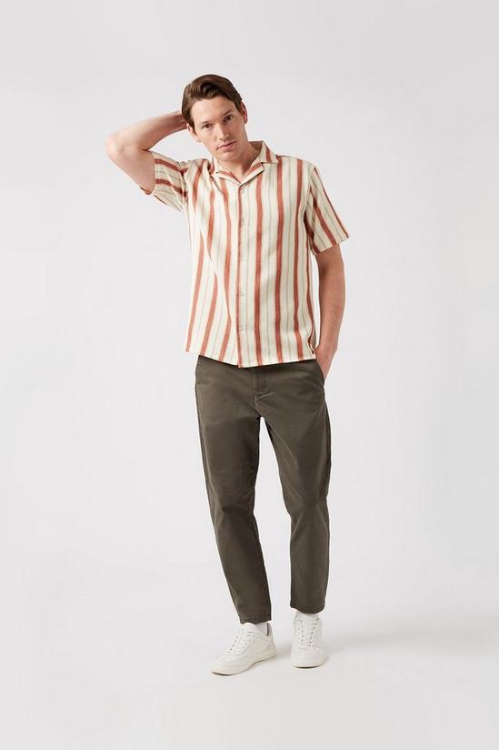 Burton Revere Collar Orange Stripe Shirt 2