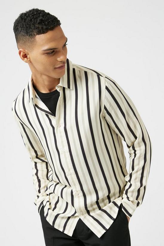 Burton Ecru And Black Stripe Shirt 1