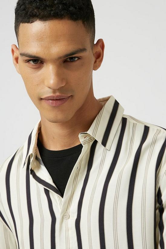 Burton Ecru And Black Stripe Shirt 4