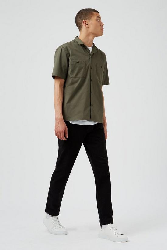Burton Khaki Twin Pocket Revere Collar Shirt 2