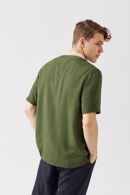 Burton Green Contrast Collar Revere Shirt 3