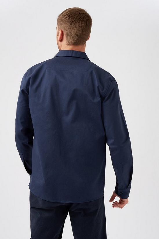 Burton Long Sleeve Navy Revere Collar Shirt 3