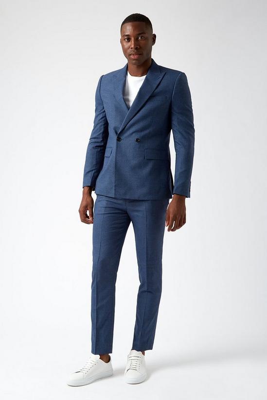 Burton Slim Fit Blue Semi Plain Suit Jacket 2