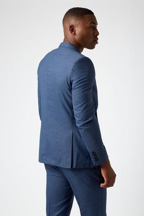Burton Slim Fit Blue Semi Plain Suit Jacket 3