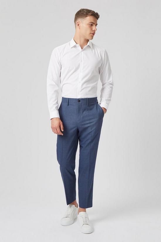 Burton Tapered Fit Blue Semi Plain Suit Trousers 2