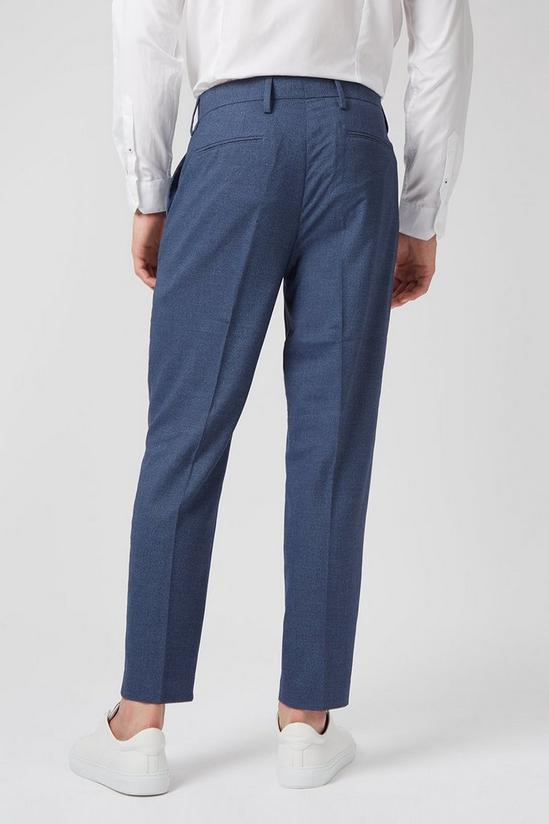 Burton Tapered Fit Blue Semi Plain Suit Trousers 3