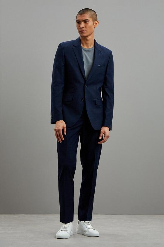 Burton Slim Fit Navy Scratch Suit Trousers 1