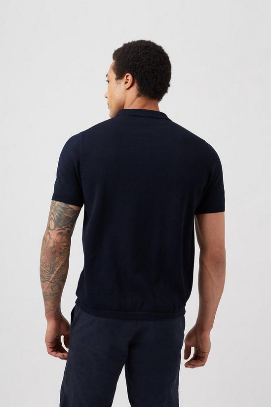 Burton Navy Short Sleeve Pointelle Shirt 3