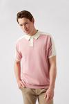Burton Pink Relaxed Fit Overarm Stripe Knitted Polo thumbnail 1