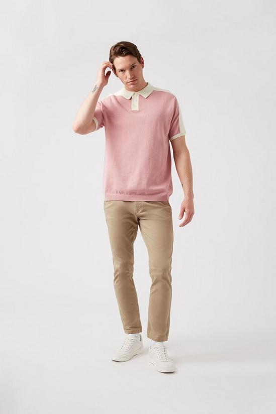 Burton Pink Relaxed Fit Overarm Stripe Knitted Polo 2
