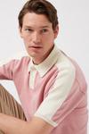 Burton Pink Relaxed Fit Overarm Stripe Knitted Polo thumbnail 4