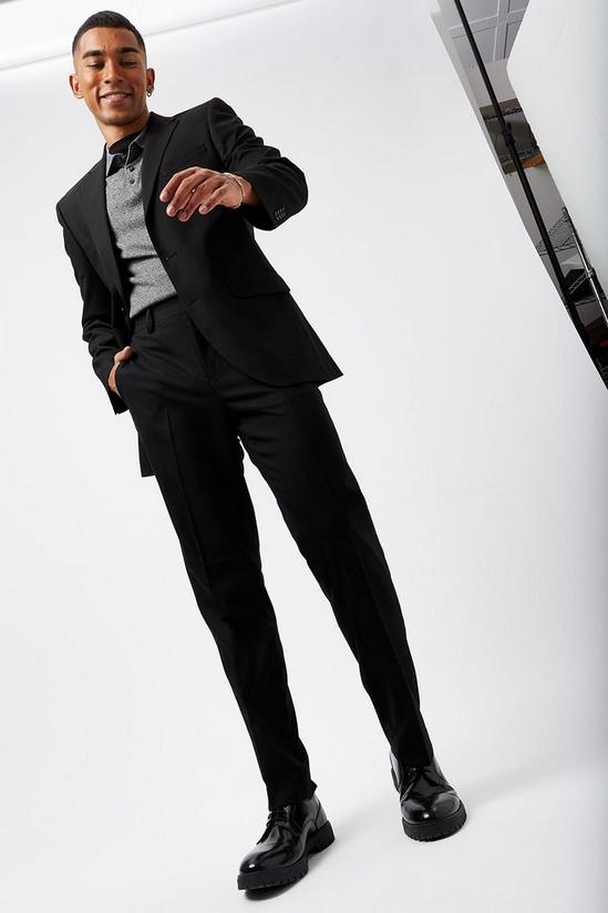 Burton Black Essential Tailored Fit Suit Trousers 1