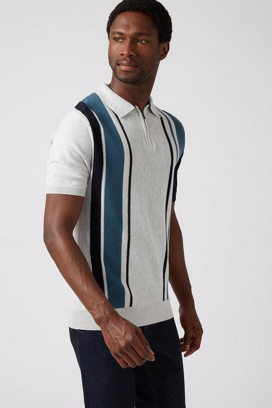 Burton Vertical Stripes Knitted Zip Polo 1
