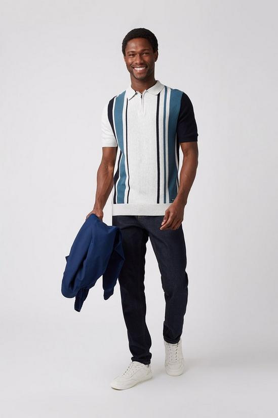 Burton Vertical Stripes Knitted Zip Polo 2