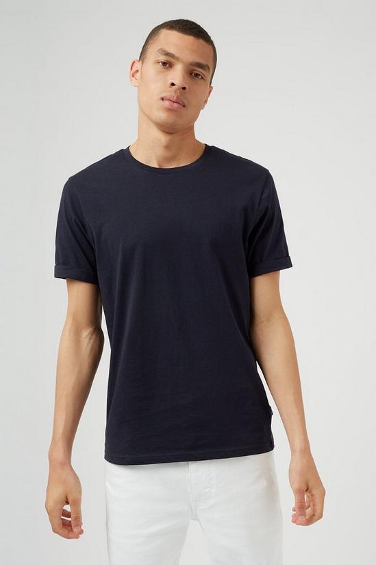 Burton Navy Roll Sleeve T Shirt 1