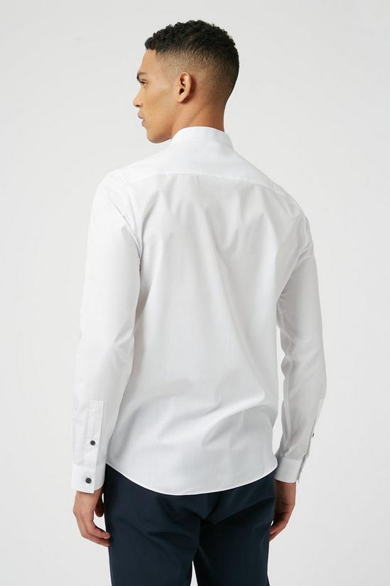 Burton White Concealed Placket Shirt With Grandad Collar 3