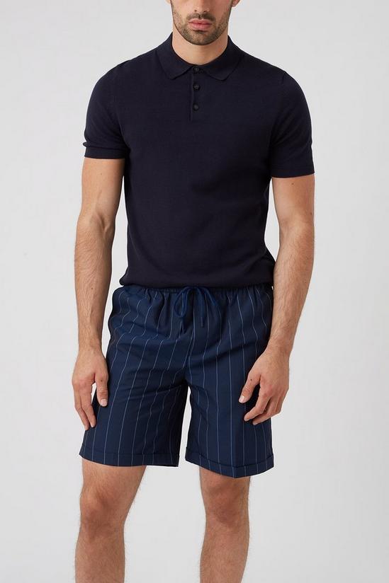 Burton Navy Pin Stripe Elasticated Shorts 4