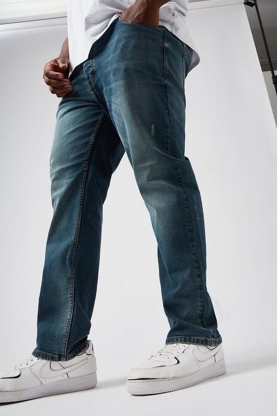 Burton Plus And Tall Straight Tint Mid Blue Jeans 2