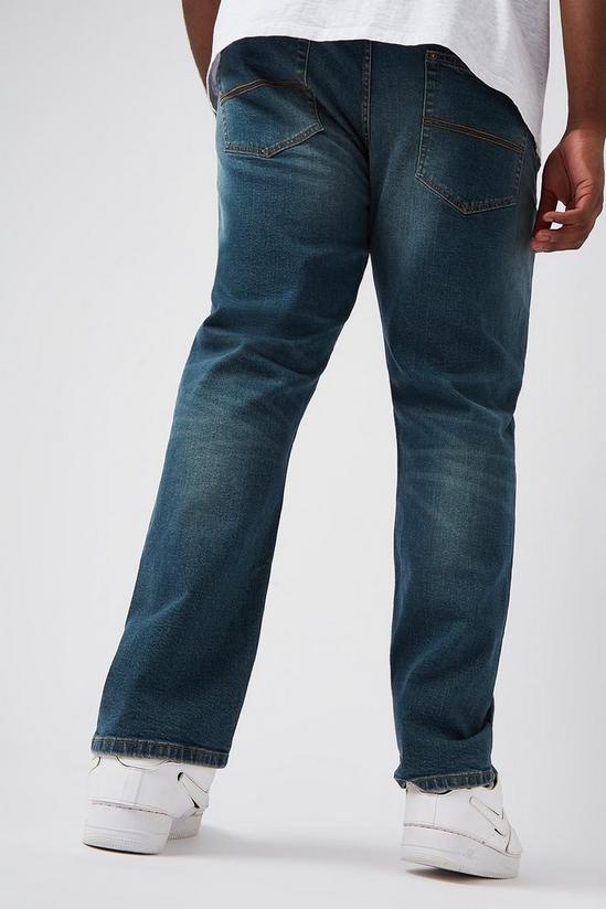 Burton Plus And Tall Straight Tint Mid Blue Jeans 3