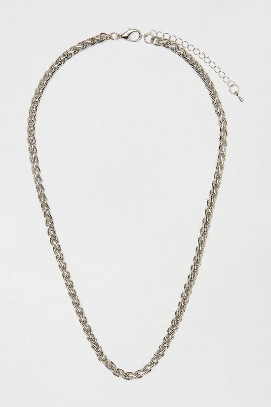 Burton Twisted Silver Chain Necklace 1