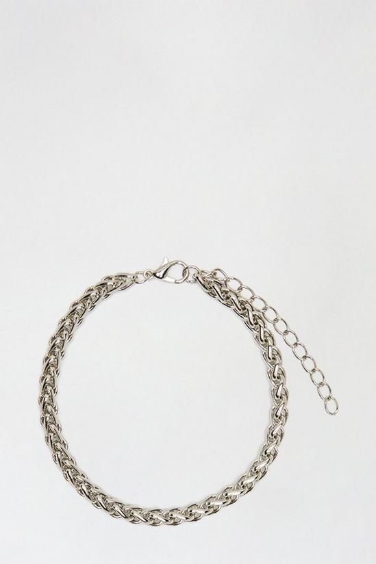Burton Twisted Silver Chain Bracelet 1