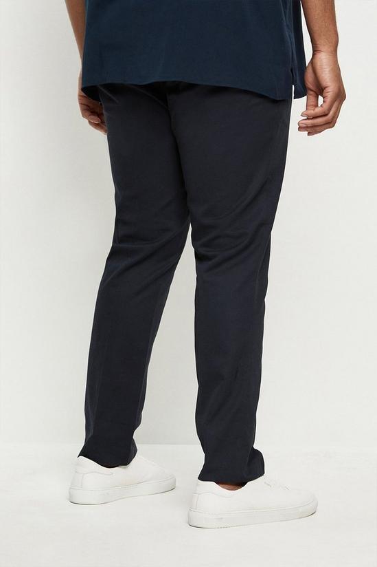 Burton Plus Skinny Fit Navy Pintuck Smart Trousers 3