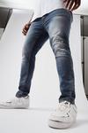 Burton Plus and Tall Skinny Greyblue Rip Jeans thumbnail 2
