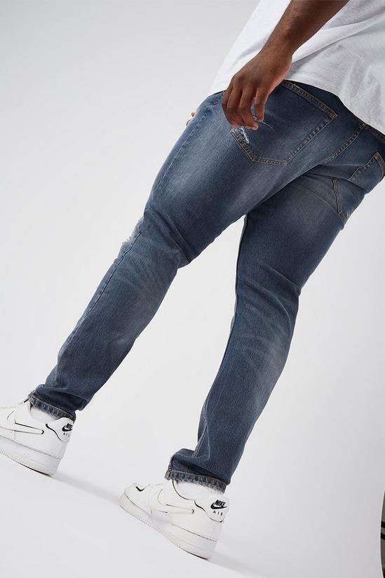 Burton Plus and Tall Skinny Greyblue Rip Jeans 3