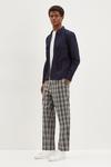Burton Tapered Fit Cropped Grey Check Smart Trousers thumbnail 2