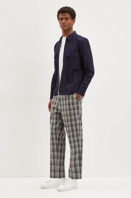 Burton Tapered Fit Cropped Grey Check Smart Trousers 2