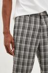 Burton Tapered Fit Cropped Grey Check Smart Trousers thumbnail 4