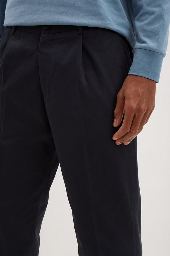 Burton Tapered Fit Navy Pleat Front Smart Trousers 4