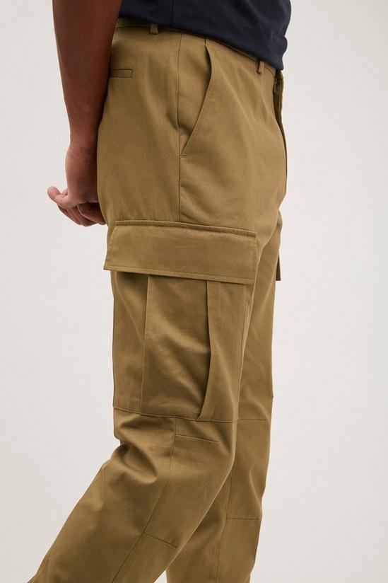 Burton Slim Fit Tan Cargo Trousers 4