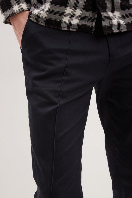 Burton Skinny Fit Navy Pintuck Smart Trousers 4