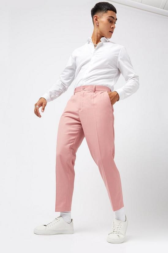 Burton Tapered Pink Cropped Trousers 1