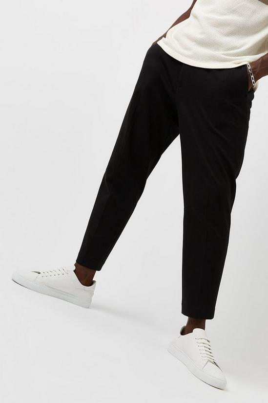 Burton Slim Black Jersey Cropped Trousers 2