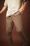 Burton Slim Tapered Brown Double Pleat Trousers thumbnail 2