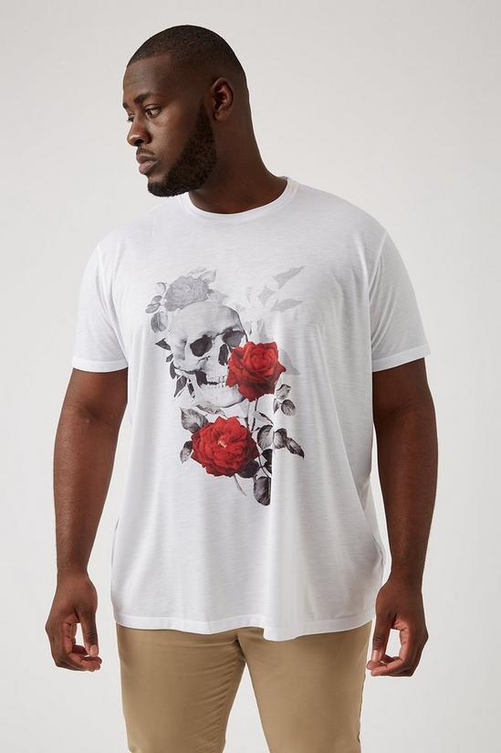 Burton Plus And Tall White Skull Graphic T Shirt 1