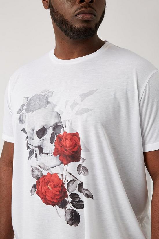 Burton Plus And Tall White Skull Graphic T Shirt 4