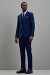 Burton Skinny Fit Navy Textured Suit Jacket thumbnail 1