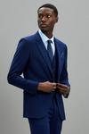 Burton Skinny Fit Navy Textured Suit Jacket thumbnail 2
