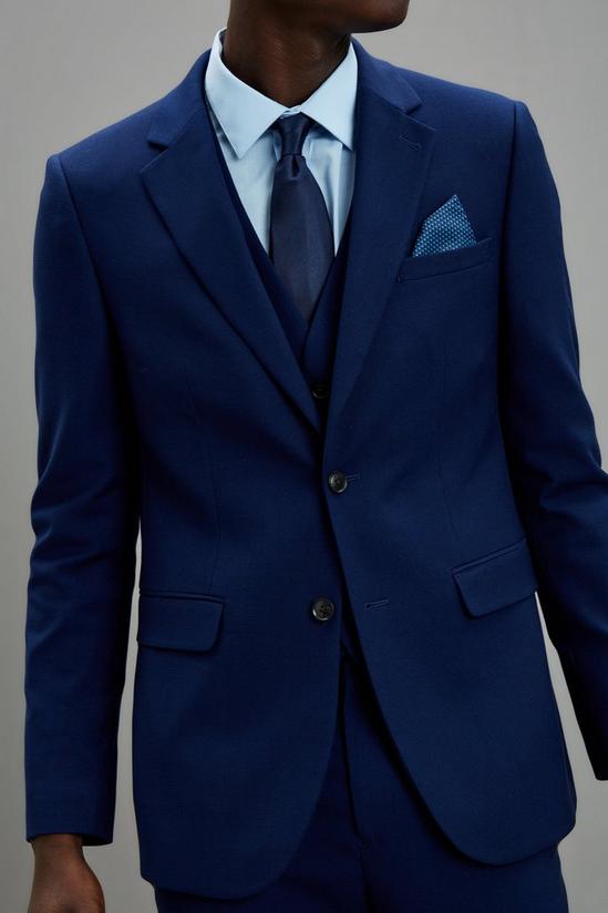 Burton Skinny Fit Navy Textured Suit Jacket 5