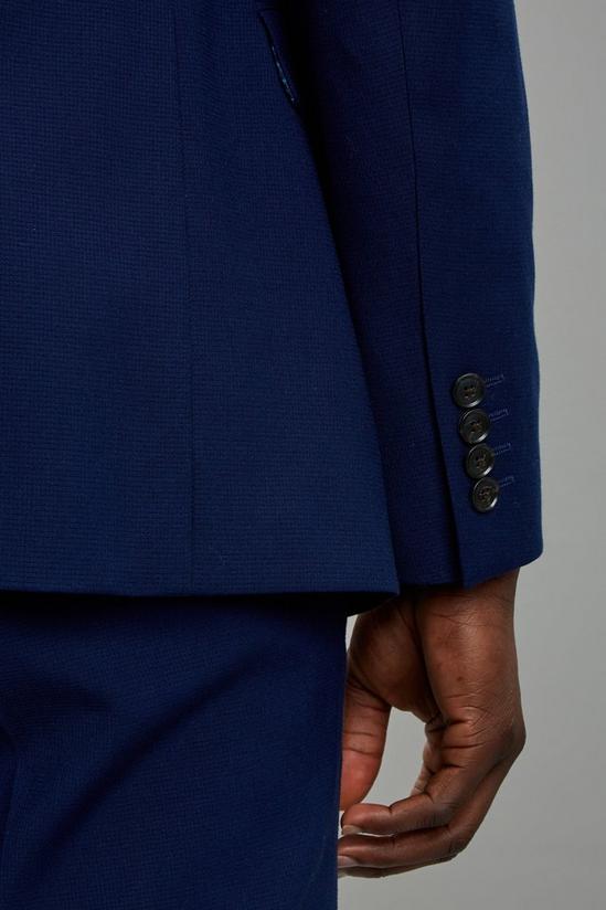 Burton Skinny Fit Navy Textured Suit Jacket 6