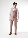 Burton Dusty Pink Marl Skinny Fit Suit Waistcoat thumbnail 2