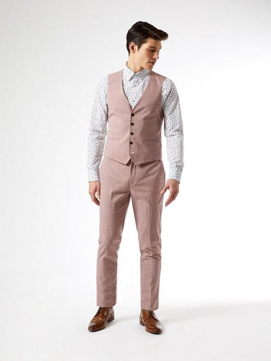 Burton Dusty Pink Marl Skinny Fit Suit Waistcoat 2