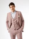 Burton Dusty Pink Marl Skinny Fit Suit Waistcoat thumbnail 5