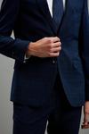Burton Navy Crosshatch Slim Fit Suit Jacket thumbnail 6