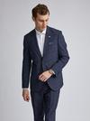 Burton Tailored Fit Navy Tonal Check Suit Jacket thumbnail 1